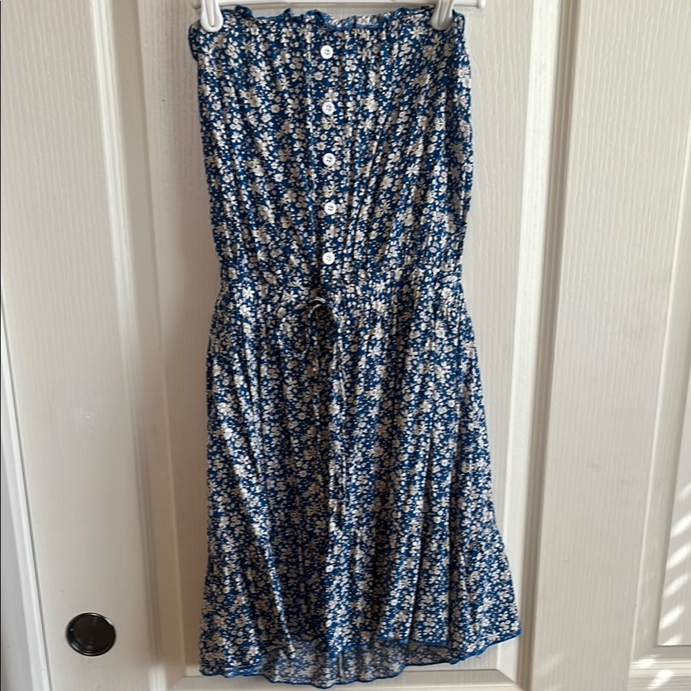 SHEIN Blue and White Floral Dress